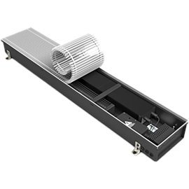 Внутрипольный конвектор VARMANN Qtherm Electro 110х370х1000 (решетка анодированная в цвет RAL8011) правое подключение, QE 370.110.1000 RR U RAL8011