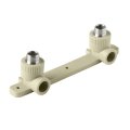 Угольник двойной Pro Aqua d=20-1/2 PP-R с креплением комбинированный НР Серый, PA280108PG