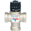 Термостатический смесительный клапан для систем отопления и ГВС STOUT 3/4 ВР 35-60°С KV 1,6, SVM-0010-166020