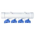 Коллектор с шаровым краном синий PPR 32х20/4,  белый, RTP