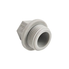 Заглушка резьбовая PPR  3/4, PN25 серый, РТП