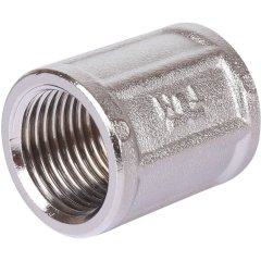 Муфта TIEMME ВВ никелированная 1/2х1/2 для стальных труб резьбовой, 1500136