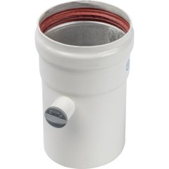 Элемент дымохода STOUT DN80 труба 125 мм п/м с ревизионным патрубком, SCA-0080-010125
