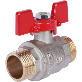 Кран шаровой ROMMER 3/4 НР/НР, ручка бабочка, RBV-0007-0410220