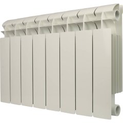 Радиатор биметаллический Global STYLE PLUS 350 8 секций боковое подключение (белый RAL 9010), STP03501008