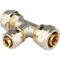 Тройник переходной STOUT 26х20х26 для металлопластиковых труб винтовой, SFS-0010-262026