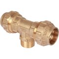 Тройник TIEMME с наружной резьбой 25х3/4х25 для труб ПНД винтовой, 3400069