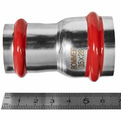 Муфта ROMMER переходная ВПр, 35х28, из нержавеющей стали прессовой, RSS-1018-003528