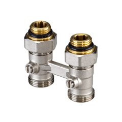 Клапан запорный Ридан LV-KB прямой, нижнее подключение 1/2x3/4, PN10, Tmax 120 C, 003L0396R