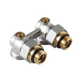 Узел нижнего подключения Pro Aqua D 1/2 для 2-х труб. систем (с ниппелем) угловой, INS201HVAx