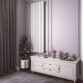 Радиатор стальной трубчатый STOUT Warmmet Power 60V высота 1750 мм секций 8 цвет RAL9016  тип подключения: нижнее левое, PV.6060.1750.8.620.BL.9016