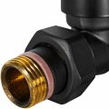Клапан запорно-балансировочный STOUT Design черный, прямой 1/2, SVLD-0001-000015B