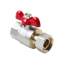 Кран шаровой полнопроходной Pro Aqua D 3/4 с накидной гайкой, ручка-бабочка, В-В, FWB69-F20-F20x