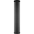 Стальной трубчатый радиатор STOUT TUBE QUADRO 6 секций нижнее правое подключение QV40-1750-6 R RAL1T103S9005 (черный матовый муар), STQV4017506RRAL1T103S9005