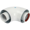 *SCA-6010-000090 STOUT Элемент дымохода отвод коаксиальный 90° DN60/100, п/м уплотнения и хомут в комплекте (с логотипом), SCA-6010-000090
