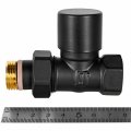 Клапан запорно-балансировочный STOUT Design черный, прямой 1/2, SVLD-0001-000015B