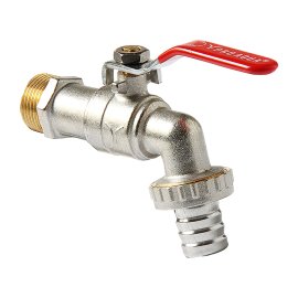 Кран угловой Pro Aqua D 1/2 с патрубком для шланга, ручка-рычаг, Н, EWL55-M15x