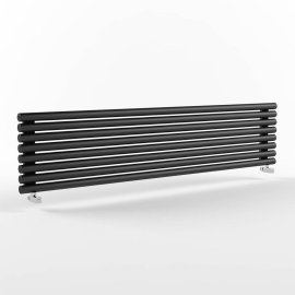 Радиатор стальной трубчатый STOUT Warmmet Power 76H ширина 2000 мм секций 8 цвет RAL9005 тип подключения: нижнее левое, PH.76.2000.8.636.BL.9005