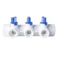 Коллектор с шаровым краном синий PPR 32х20/3,  белый, RTP