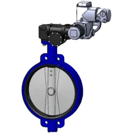 Затвор поворотно-дисковый Tecofi VPE4448 DN 350 PN 16 межфланцевый из чугуна EPDM с эл/приводом AUMA SA 07.2 400В, VPE4448-U04EP0350