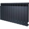 Радиатор биметаллический Global STYLE PLUS 500 12 секции боковое подключение (цвет cod.07 grigio scuro opaco mettalizzato 2748 (черный)), 155266