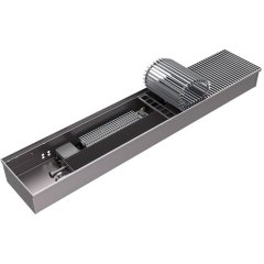 Внутрипольный конвектор ROMMER RCQF-1000 120х380х2300 (Решётка роликовая, анодированный алюминий) универсальное подключение, RCQF-1000-1238230