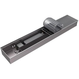 Внутрипольный конвектор ROMMER RCQF-1000 140х380х5000 (Решётка роликовая, анодированный алюминий) универсальное подключение, RCQF-1000-1438500