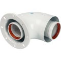 *SCA-6010-240190 STOUT Элемент дымохода DN60/100 адаптер для котла угловой 90° коаксиальный (совместимый с Bosch, Buderus)(с логотипом), SCA-6010-240190