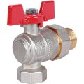 Кран шаровой ROMMER угловой с американкой 3/4 ВН/НР, ручка бабочка, RBV-0006-0610220