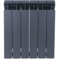 Радиатор биметаллический Global STYLE PLUS 500 6 секции боковое подключение (цвет cod.07 grigio scuro opaco mettalizzato 2748 (черный)), 155262