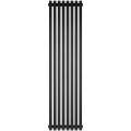 Стальной трубчатый радиатор STOUT TUBE QUADRO 8 секций нижнее правое подключение QV40-1750-8 R RAL1T103S9005 (черный матовый муар), STQV4017508RRAL1T103S9005