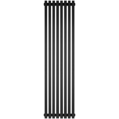 Стальной трубчатый радиатор STOUT TUBE QUADRO 8 секций нижнее правое подключение QV40-1750-8 R RAL1T103S9005 (черный матовый муар), STQV4017508RRAL1T103S9005