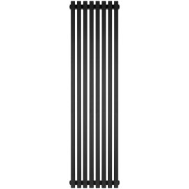 Стальной трубчатый радиатор STOUT TUBE QUADRO 8 секций нижнее правое подключение QV40-1750-8 R RAL1T103S9005 (черный матовый муар), STQV4017508RRAL1T103S9005