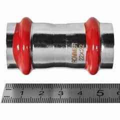 Муфта ROMMER равнопроходная ВПр, 22, из нержавеющей стали прессовой, RSS-1017-000022