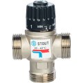 Термостатический смесительный клапан для систем отопления и ГВС STOUT G1 НР 20-43°С KV 1,6, SVM-0020-164325