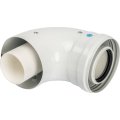*SCA-8610-230090 STOUT Элемент дымохода конденсац. адаптер 90° DN60/100 м/п PP-FE c хомутом (совместим. с Vaillant, Ariston), SCA-8610-230090