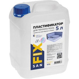 Пластификатор для теплого пола (цементных растворов и стяжек)  5 литров, SANFIX