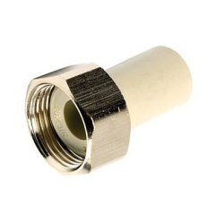 Пластмассовый штуцер Ekoplastik ППР с накидной гайкой 20x3/4, SHM02025RCT