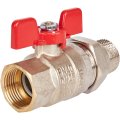 Кран шаровой полнопроходной с американкой STOUT ВР/НР, ручка бабочка 1 (EPDM), SVB-1007-000025